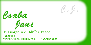 csaba jani business card